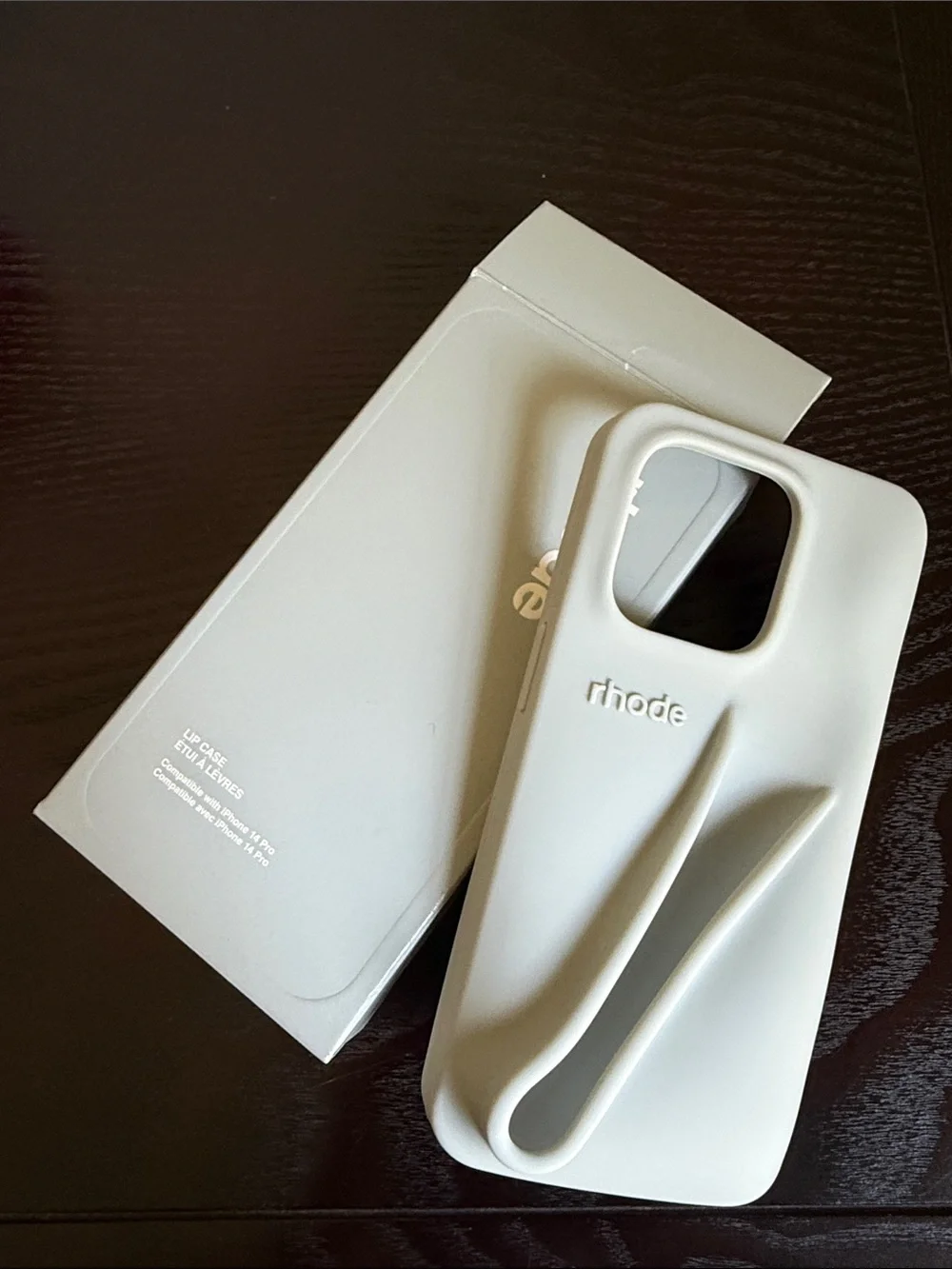 RHODE Light Gray Soft-Touch iPhone Case with Integrated Grip